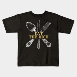 Anti Capitalism Eat The Rich - Fancy Cutlery .DNS Kids T-Shirt